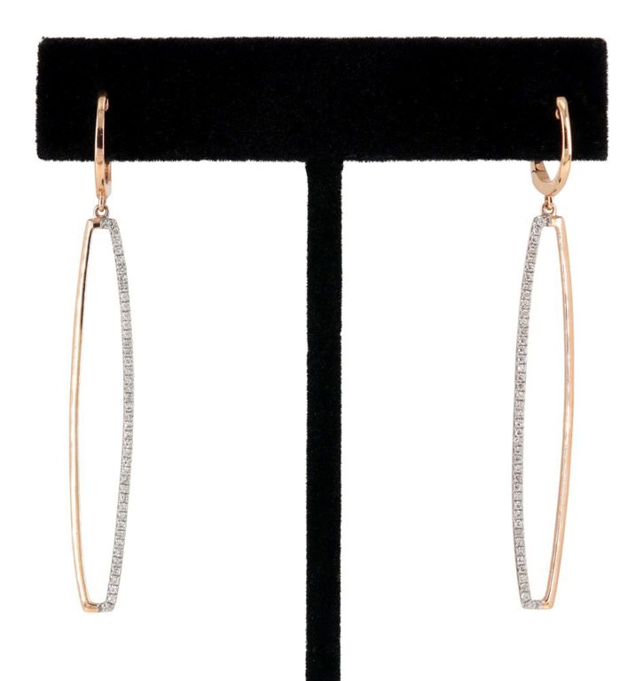Sophia 14kt Rose Gold & Diamond Drop Earrings