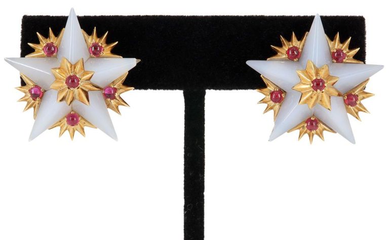 Tiffany & CO. Schlumberger 18kt Gold Star Earrings