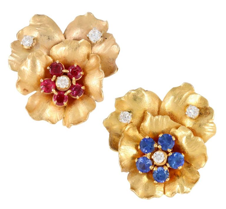 Van Cleef & Arpels 18k Gold & Gemstone Earrings
