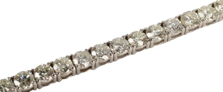 Estate 14kt White Gold & Tennis Braclet