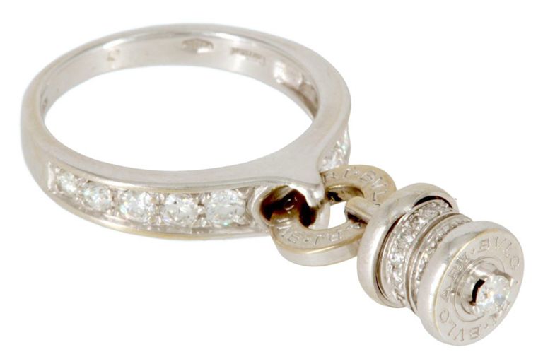 Bvlgari 18k Diamond B.zero1 Charm Ring