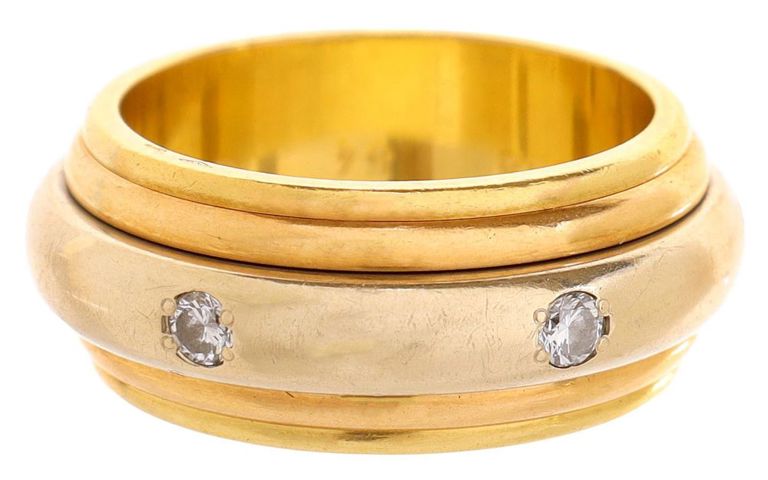 Estate Cartier 18kt Gold & Diamond Spinner Ring