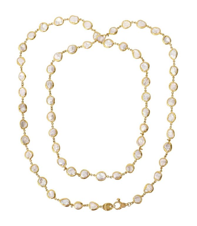 Ara Collection Yellow Gold & Pearl Necklace