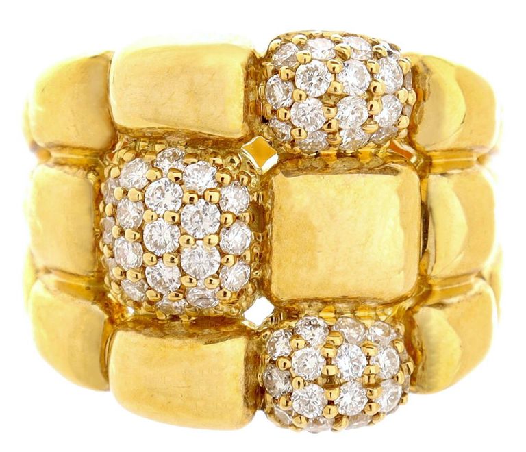 Estate Designer 18kt Gold & Diamond Ring