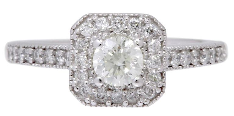 Estate 14kt White Gold & Diamond Ring