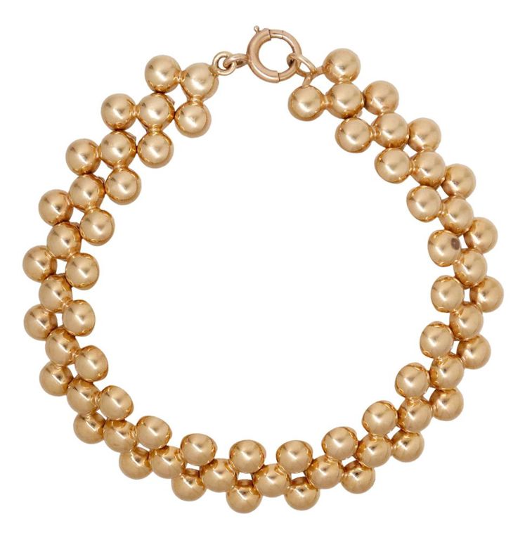 Estate 14kt Yellow Gold Domed Link Bracelet