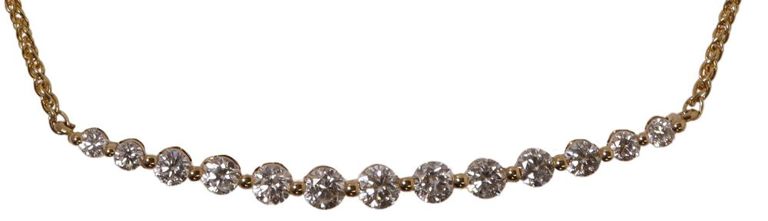Estate 14kt Gold & Diamond Bar Necklace