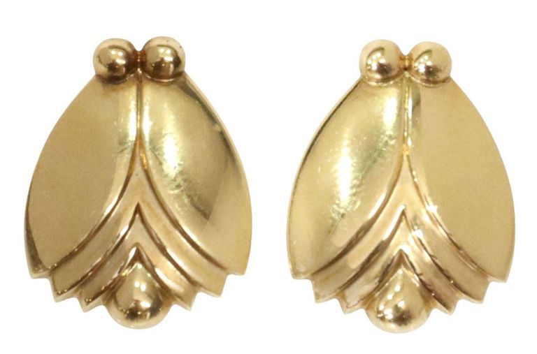 Estate Georg Jensen 18kt Yellow Gold Earrings