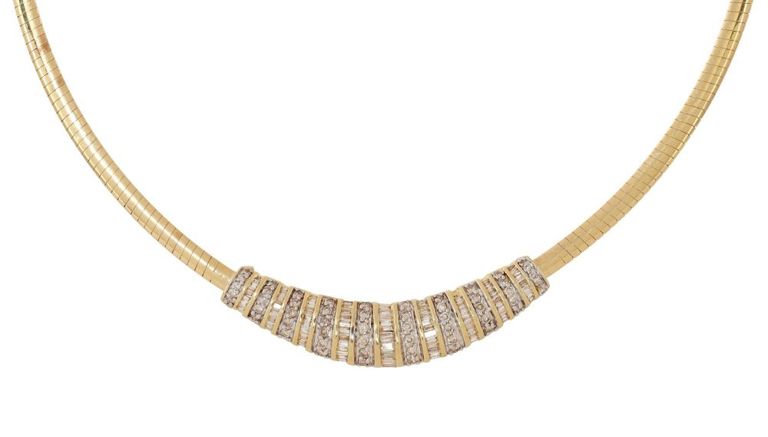Estate Italian 14kt Gold Diamond Necklace