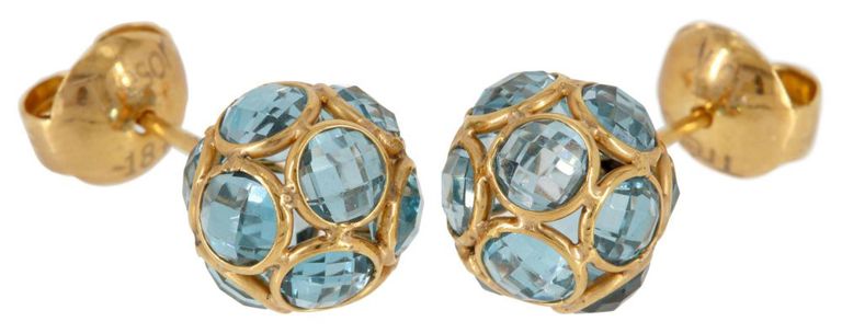 Estate Tresor Collection 18kt Blue Topaz Earrings