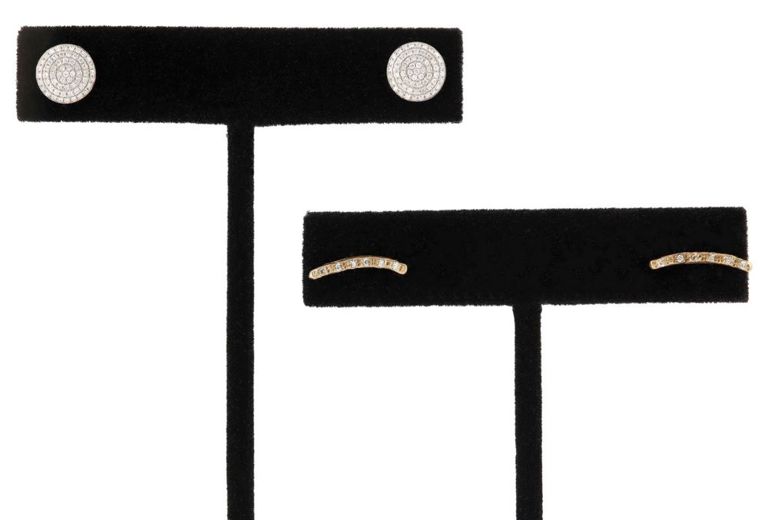 Estate 14kt & Gold Diamond Earrings