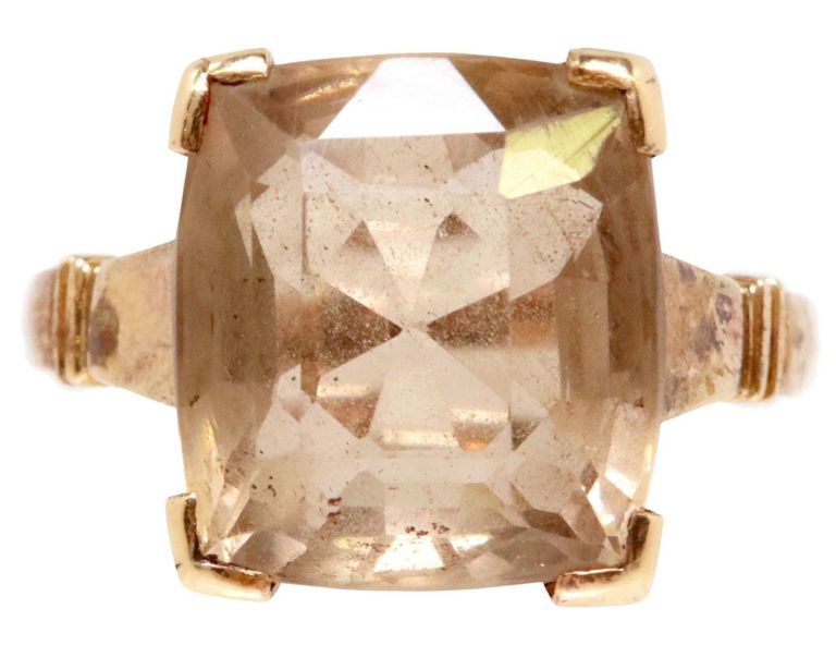 Estate 14kt Gold & Smoky Quartz Ring