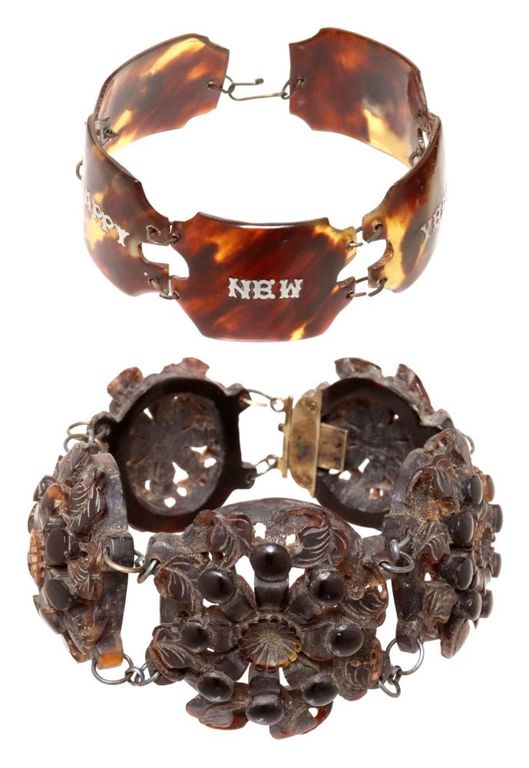 Estate Antique Shell Link Bracelets