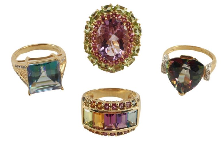 Estate 10kt Yellow Gold & Gemstone Rings