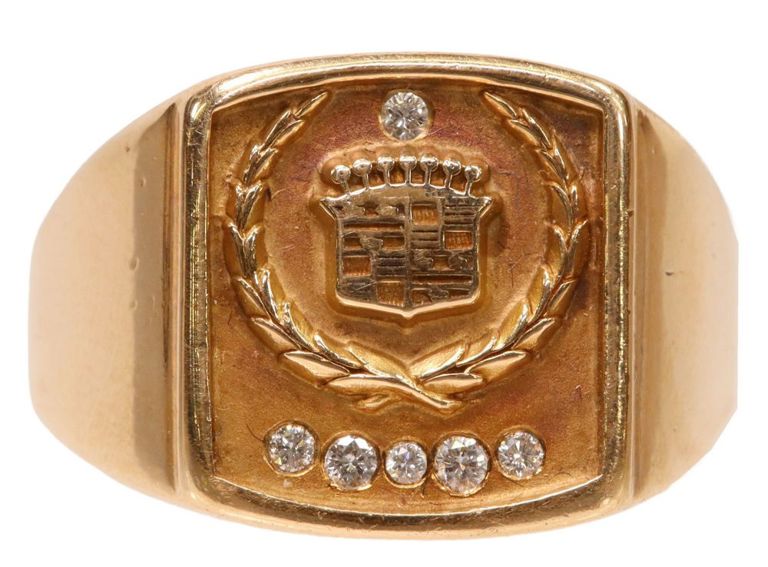 Gent's 10kt Gold & Diamond Cadillac Emblem Ring