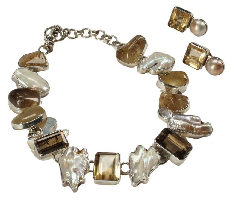 Estate Rebecca Collins Quartz & Pearl Jewelry