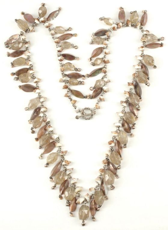 Stephen Dweck Sterling, Quartz, & Pearl Necklace