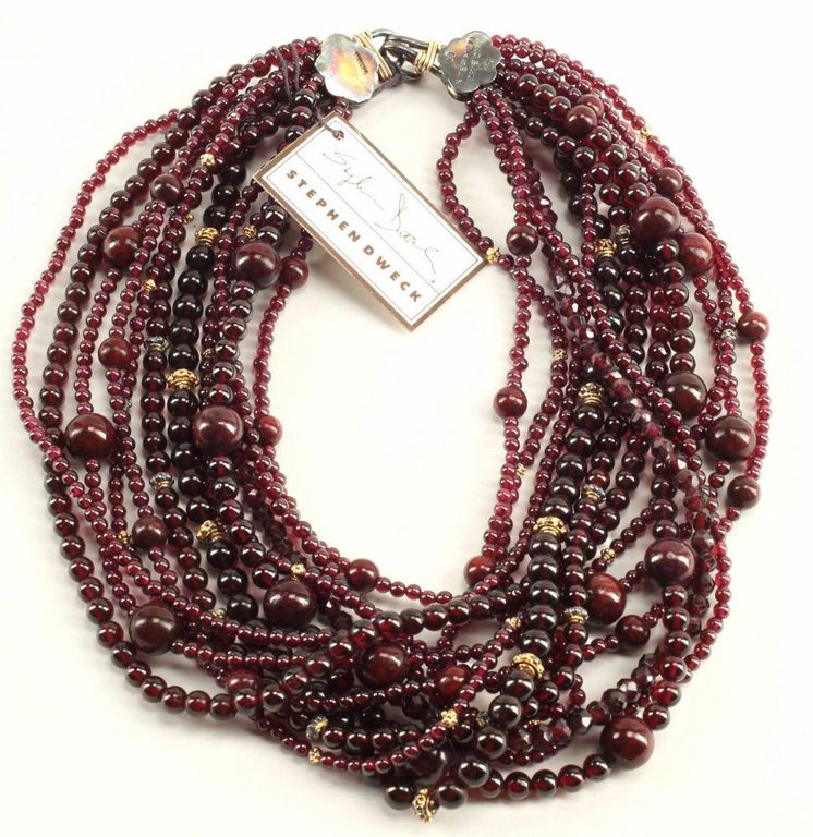 Stephen Dweck Multi-strand Garnet Necklace