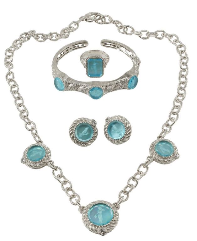 JUDITH RIPKA CZ & BLUE INTAGLIO JEWELRY