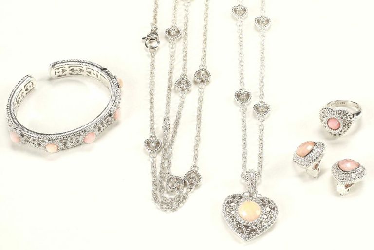 Judith Ripka Cz Pink Gemstone Heart Jewelry