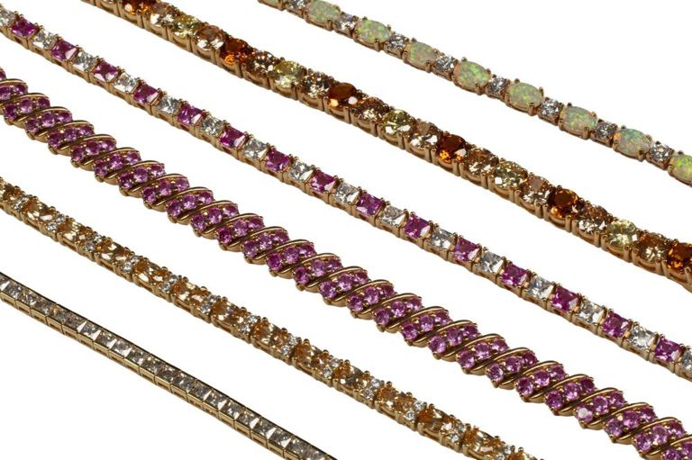 Estate Vermeil & Color Cz Tennis Bracelets