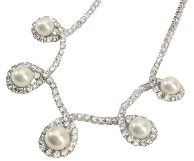 Estate Fantasia by Deserio Cz & Pearl Necklace