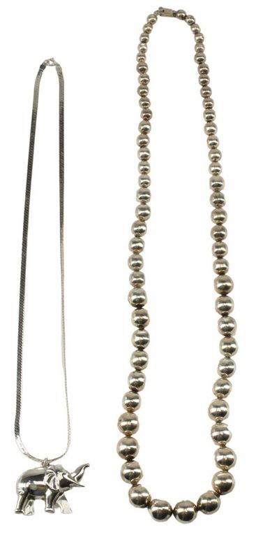 Estate Mexican Beaded & Elepant Necklaces