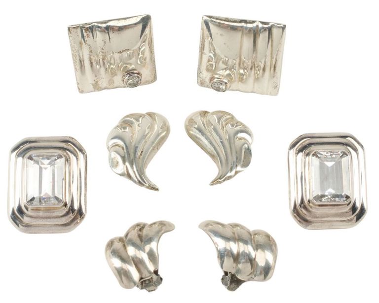 Estate Sterling Silver Earrings, Taxco Mexico