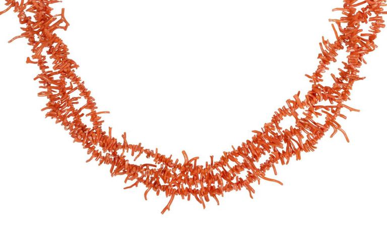 Estate Branch Coral Long Multi-strand Necklace
