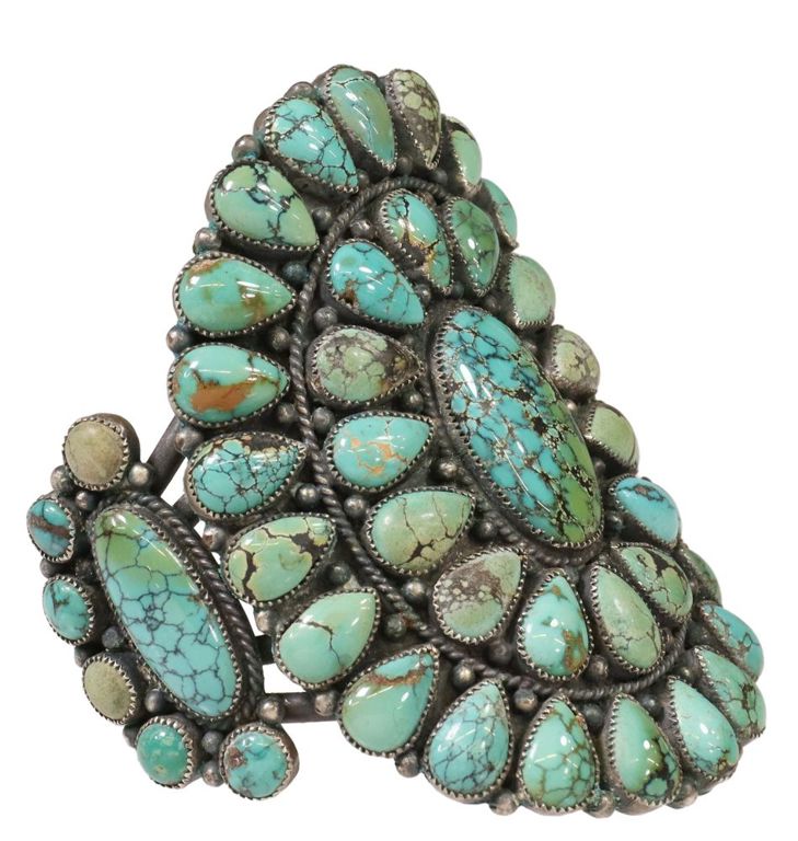 Esther Native American Turquoise Cluster Cuff