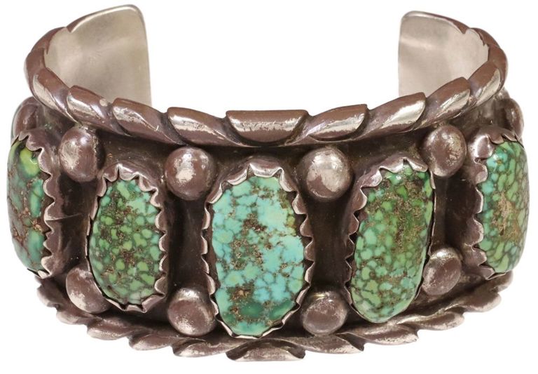Native American Silver & Turquoise Cuff Bracelet