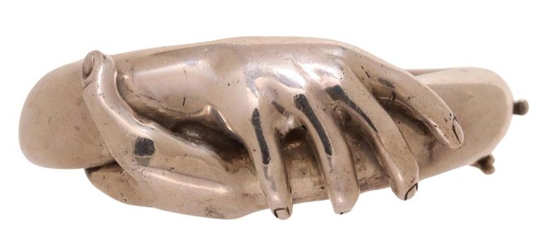 William Spratling 925 Clasped Hands Hinged Cuff