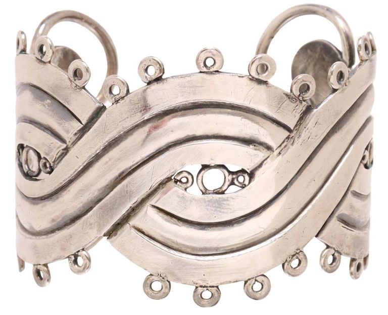 William Spratling Taxco Silver 'Mask' Cuff