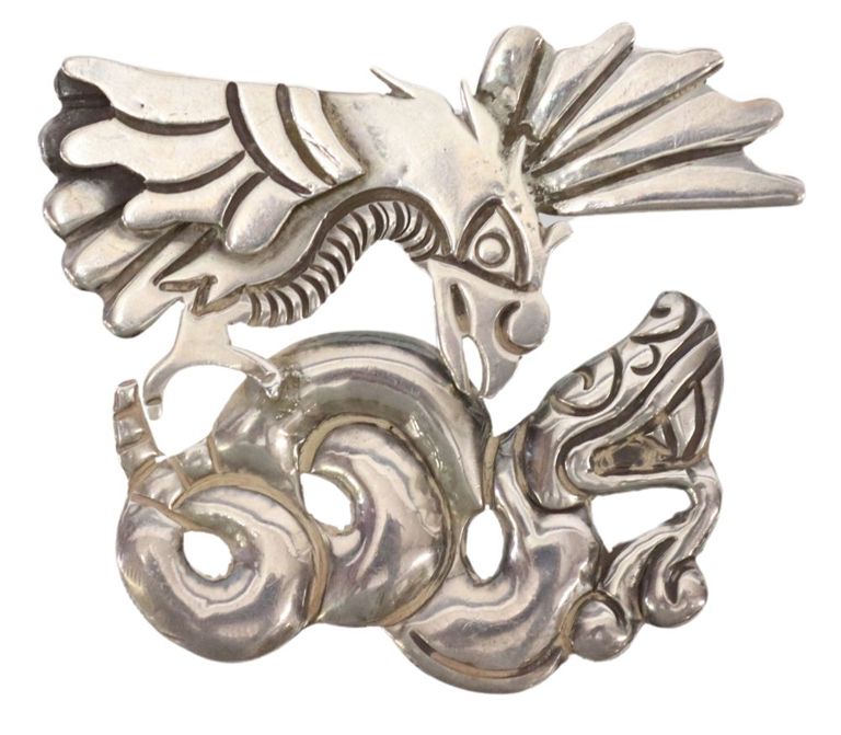 William Spratling Silver Eagle & Serpent Brooch