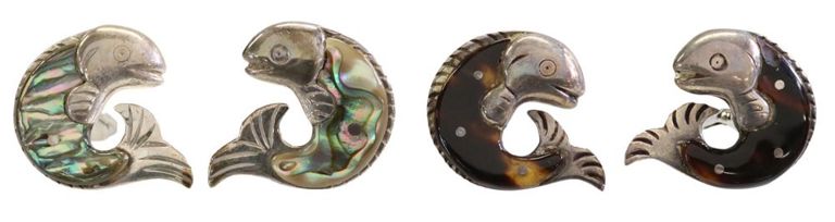 William Spratling Silver Fish Cufflinks