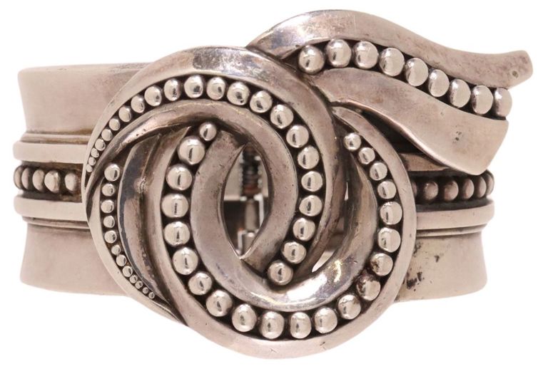 Margot De Taxco Mexico Sterling Clamper Bracelet