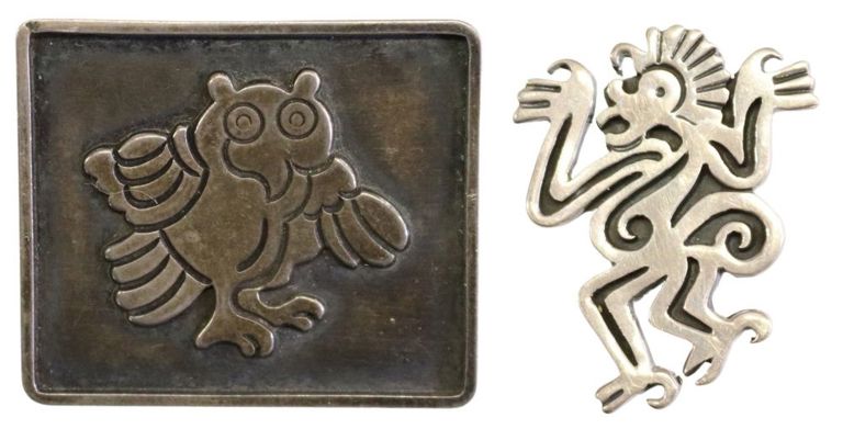 Dominguez & Aguilar Taxco Mx Silver Brooches