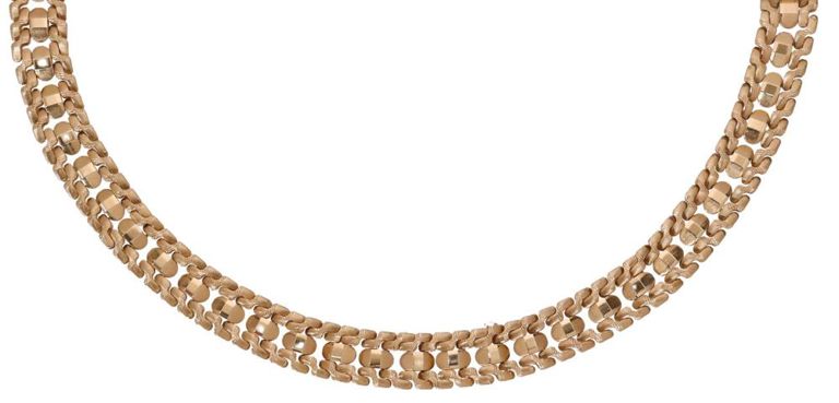 Estate Italian 14kt Gold Flexible Collar Necklace