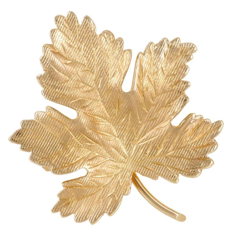 Estate Carl-Art Company 14kt Gold Leaf-form Brooch