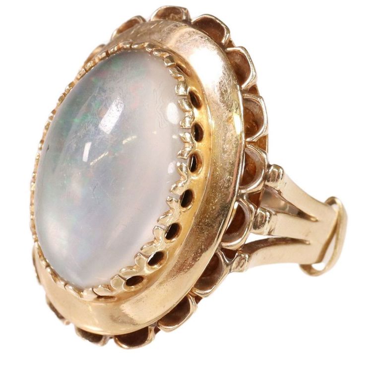 Estate 14kt Yellow Gold & Opal Triplet Ring