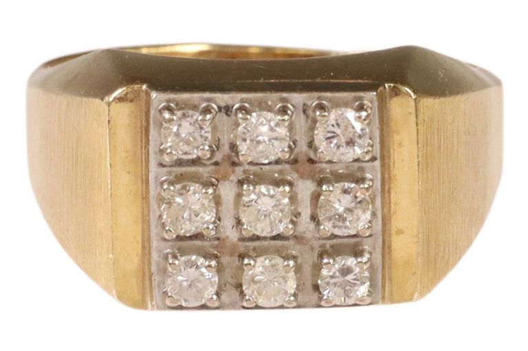 Estate Gent's 14kt Yellow Gold & Diamond Ring