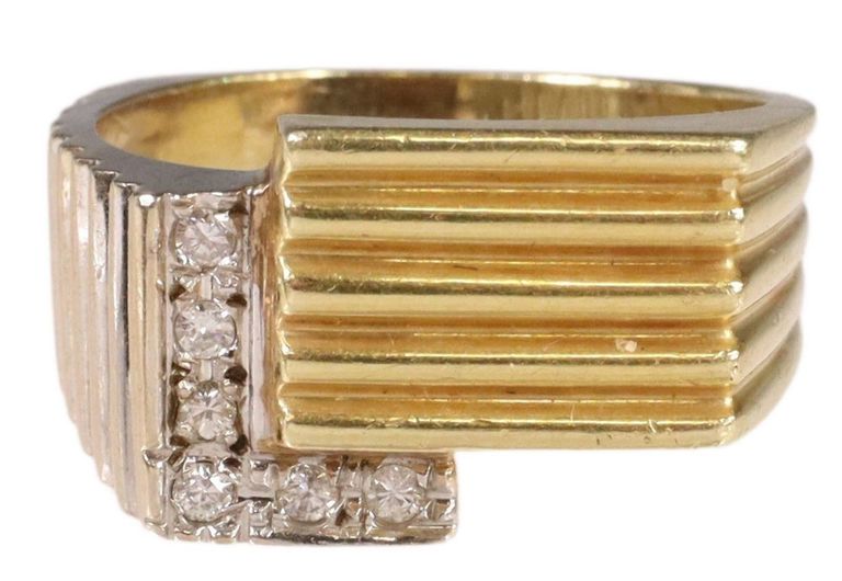 Estate 14kt Yellow & White Gold Diamond Ring