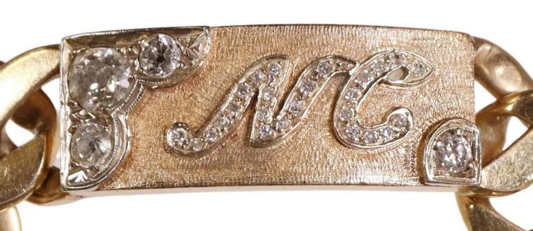 Estate 14kt Gold & Diamond Initial Bracelet