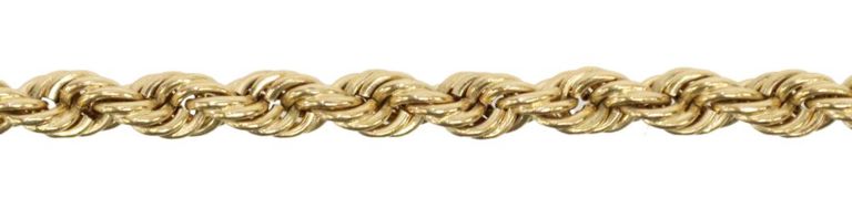 Estate 14kt Yellow Gold Rope Chain Necklace