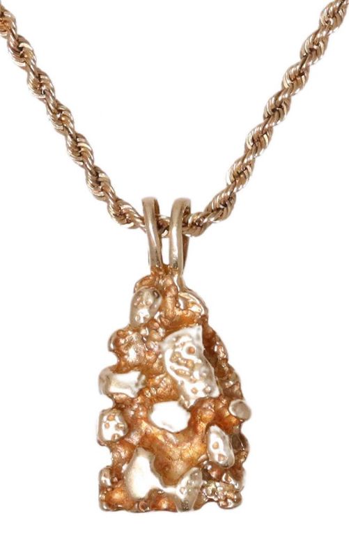 Estate 14kt Gold Pendant & Rope Chain