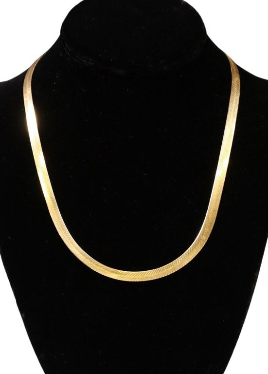 Estate Italian 14kt YG Herringbone Chain Necklace