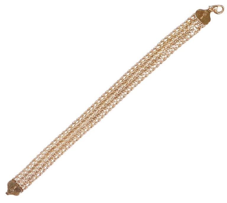 Estate 10kt Gold Rope & Twist Strand Bracelet