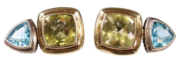 Estate David Yurman 18kt & Sterling Drop Earrings