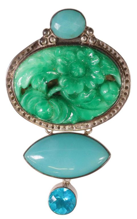 Estate Amy Kahn Russell Sterling Pendant Brooch
