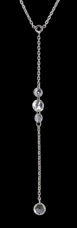 Estate Designer 18kt & Diamond Lariat Necklace
